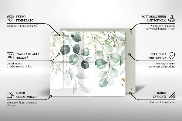 Skleněná deska do kuchyně Malované rostliny