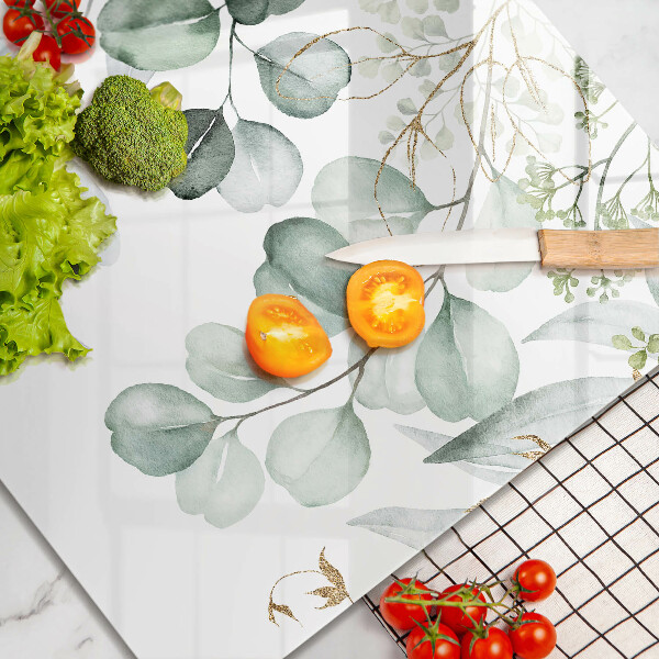 Skleněná deska do kuchyně Malované rostliny