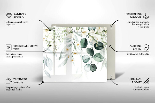 Krájecí prkénko skleněné Akvarel rostliny