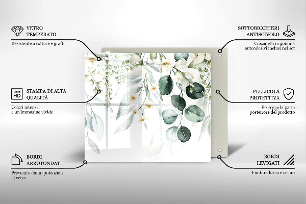 Krájecí prkénko skleněné Akvarel rostliny