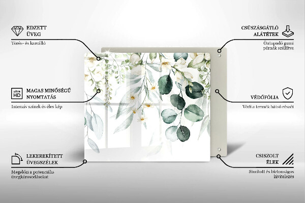 Krájecí prkénko skleněné Akvarel rostliny