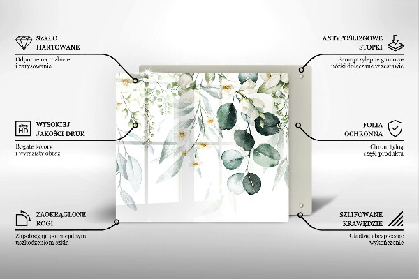 Krájecí prkénko skleněné Akvarel rostliny