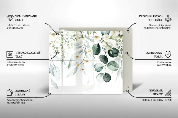 Krájecí prkénko skleněné Akvarel rostliny