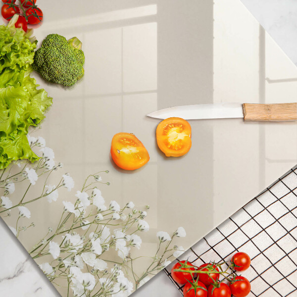 Krájecí prkénko skleněné Sádrové boho květiny