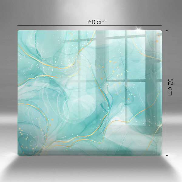 Krájecí prkénko skleněné Modrá a zlatá abstrakce