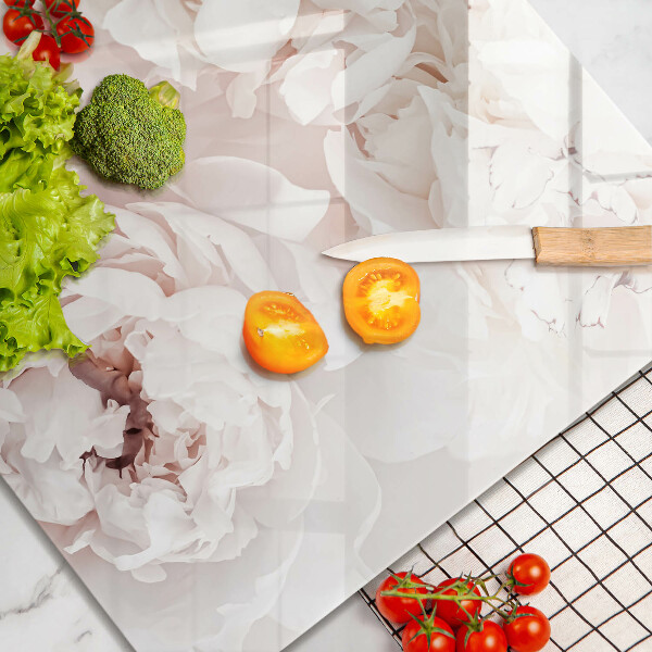 Krájecí prkénko skleněné Pastelové pivoňky