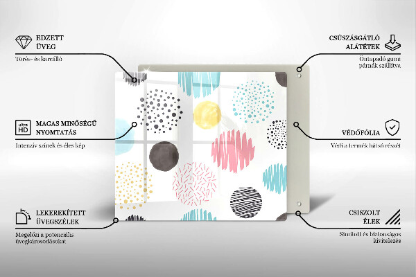 Krájecí prkénko skleněné Malované tvary