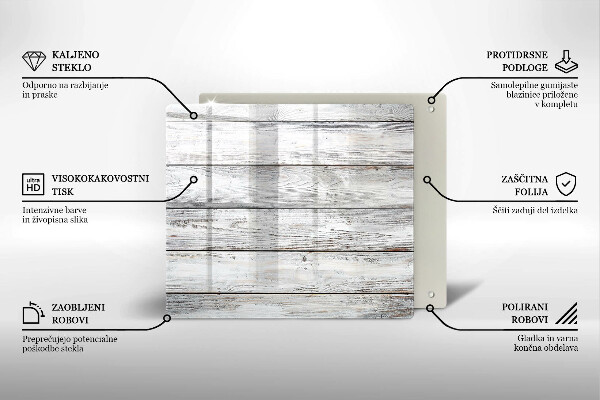 Krájecí prkénko skleněné Světlé dřevěné desky