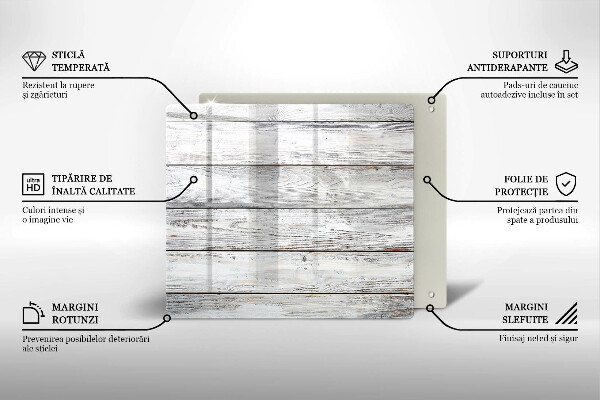 Krájecí prkénko skleněné Světlé dřevěné desky