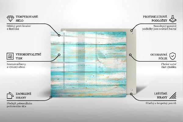 Skleněná krájecí deska Vintage dřevěné desky