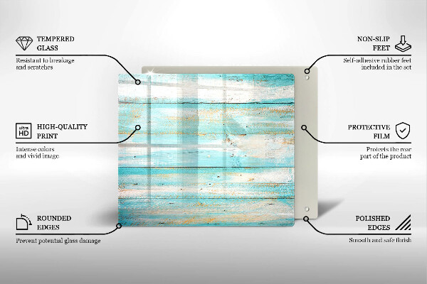 Skleněná krájecí deska Vintage dřevěné desky