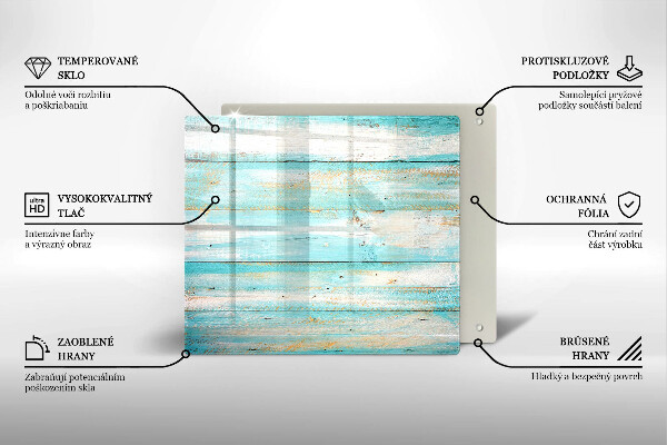 Skleněná krájecí deska Vintage dřevěné desky