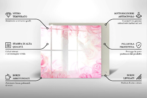 Skleněná krájecí deska Jemné pozadí růže