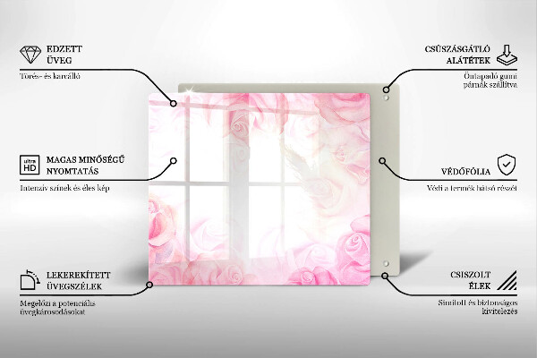 Skleněná krájecí deska Jemné pozadí růže