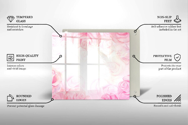 Skleněná krájecí deska Jemné pozadí růže