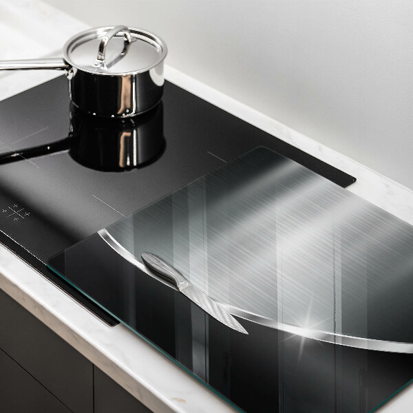 Krájecí prkénko skleněné Abstrakce s kovem