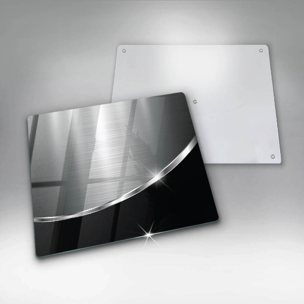 Krájecí prkénko skleněné Abstrakce s kovem