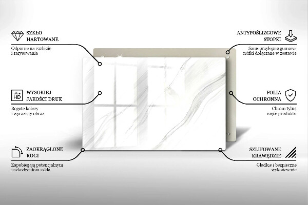 Krájecí prkénko skleněné Jemný mramor