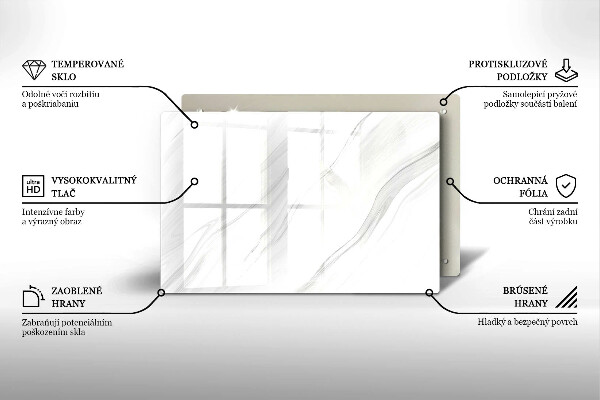 Krájecí prkénko skleněné Jemný mramor