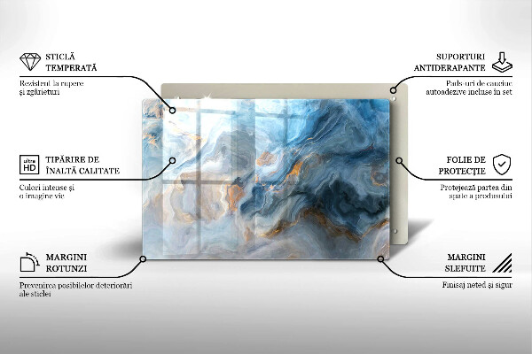 Krájecí prkénko skleněné Textura mramoru