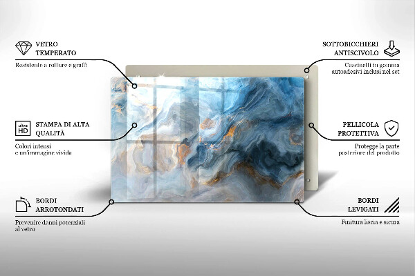 Krájecí prkénko skleněné Textura mramoru