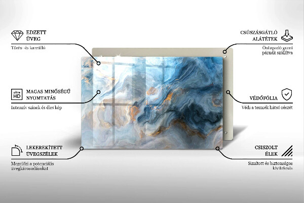 Krájecí prkénko skleněné Textura mramoru