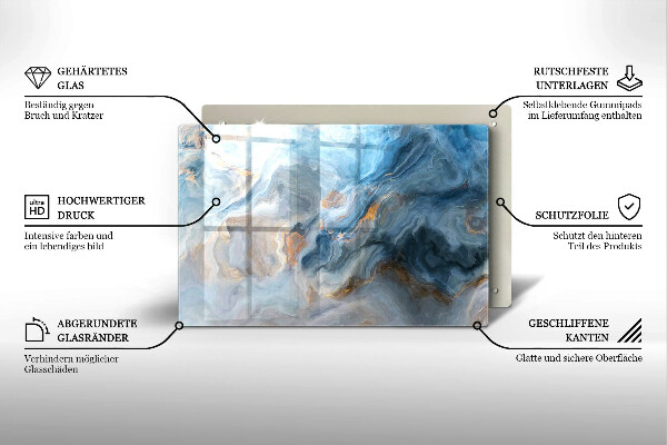 Krájecí prkénko skleněné Textura mramoru