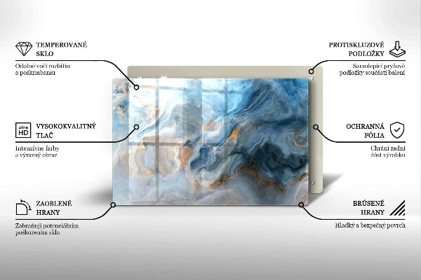 Krájecí prkénko skleněné Textura mramoru