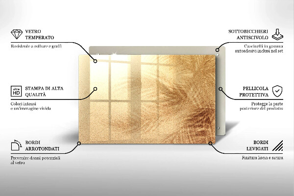 Krájecí prkénko skleněné Pláž písek dovolená