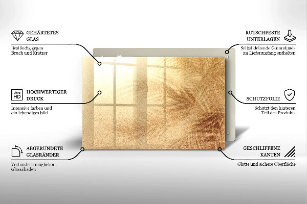 Krájecí prkénko skleněné Pláž písek dovolená