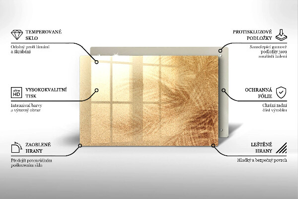 Krájecí prkénko skleněné Pláž písek dovolená