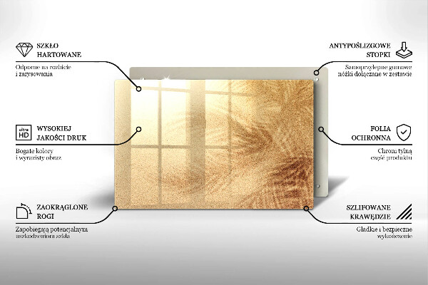 Krájecí prkénko skleněné Pláž písek dovolená