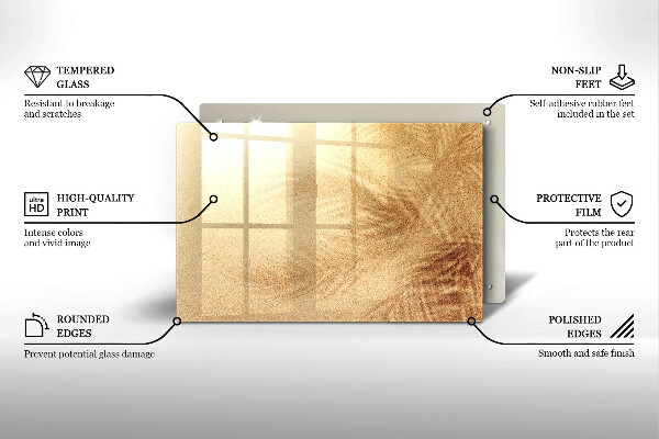 Krájecí prkénko skleněné Pláž písek dovolená