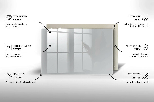 Skleněná deska do kuchyně Šedá barva