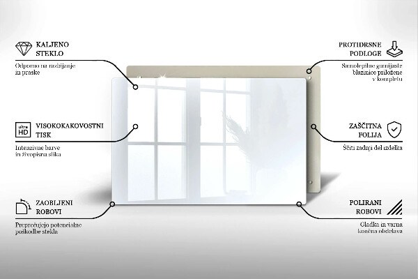 Skleněná deska do kuchyně Bílá barva