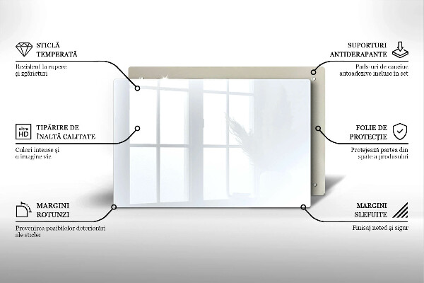 Skleněná deska do kuchyně Bílá barva