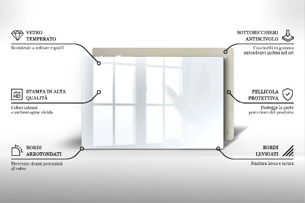 Skleněná deska do kuchyně Bílá barva