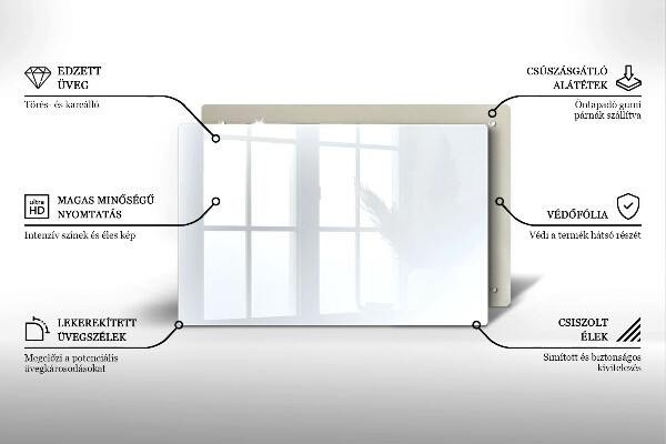 Skleněná deska do kuchyně Bílá barva