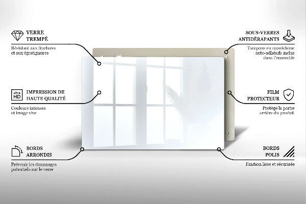 Skleněná deska do kuchyně Bílá barva