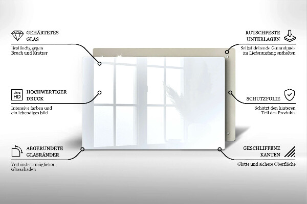 Skleněná deska do kuchyně Bílá barva