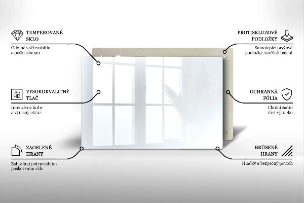 Skleněná deska do kuchyně Bílá barva