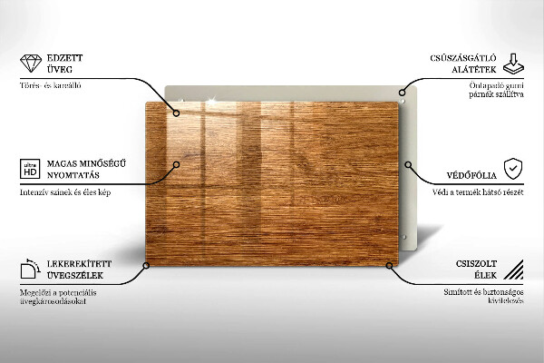 Skleněná deska do kuchyně Textura dřevěné desky