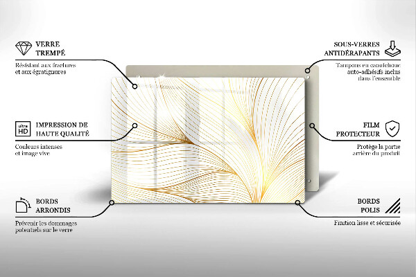 Skleněná deska do kuchyně Moderní čáry vzor