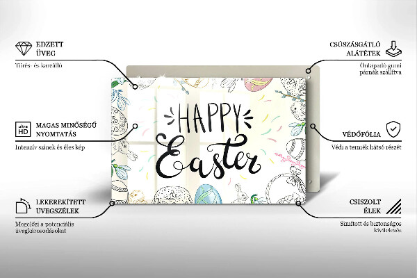 Krájecí prkénko skleněné Happy easter