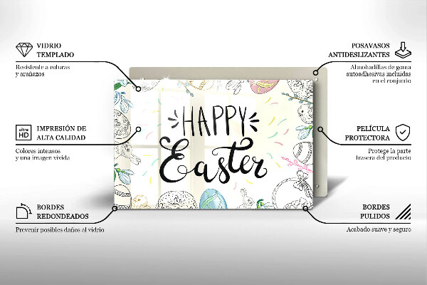 Krájecí prkénko skleněné Happy easter