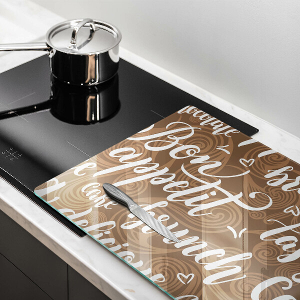 Krájecí prkénko skleněné Bon appetit nápis