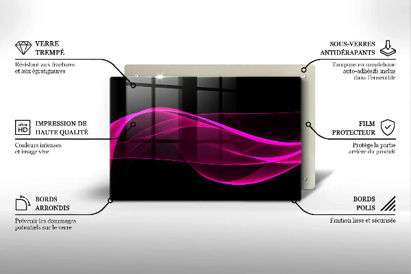 Krájecí prkénko skleněné Růžová abstrakce