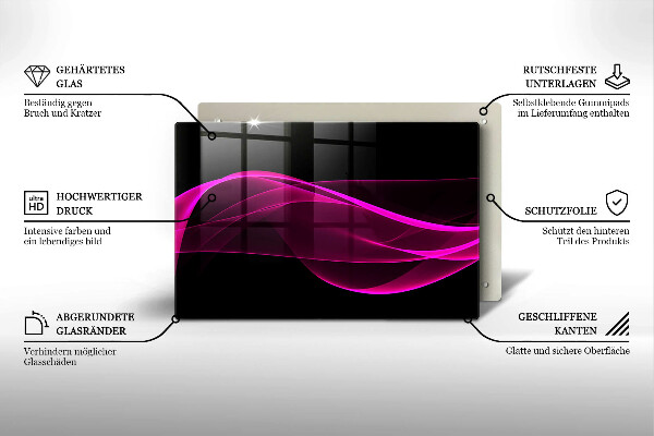 Krájecí prkénko skleněné Růžová abstrakce