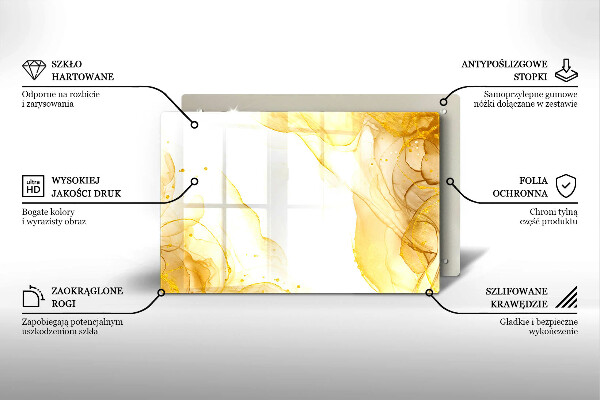 Skleněná deska do kuchyně Zlatá abstrakce