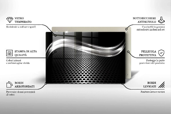 Krájecí prkénko skleněné Kovová konstrukce